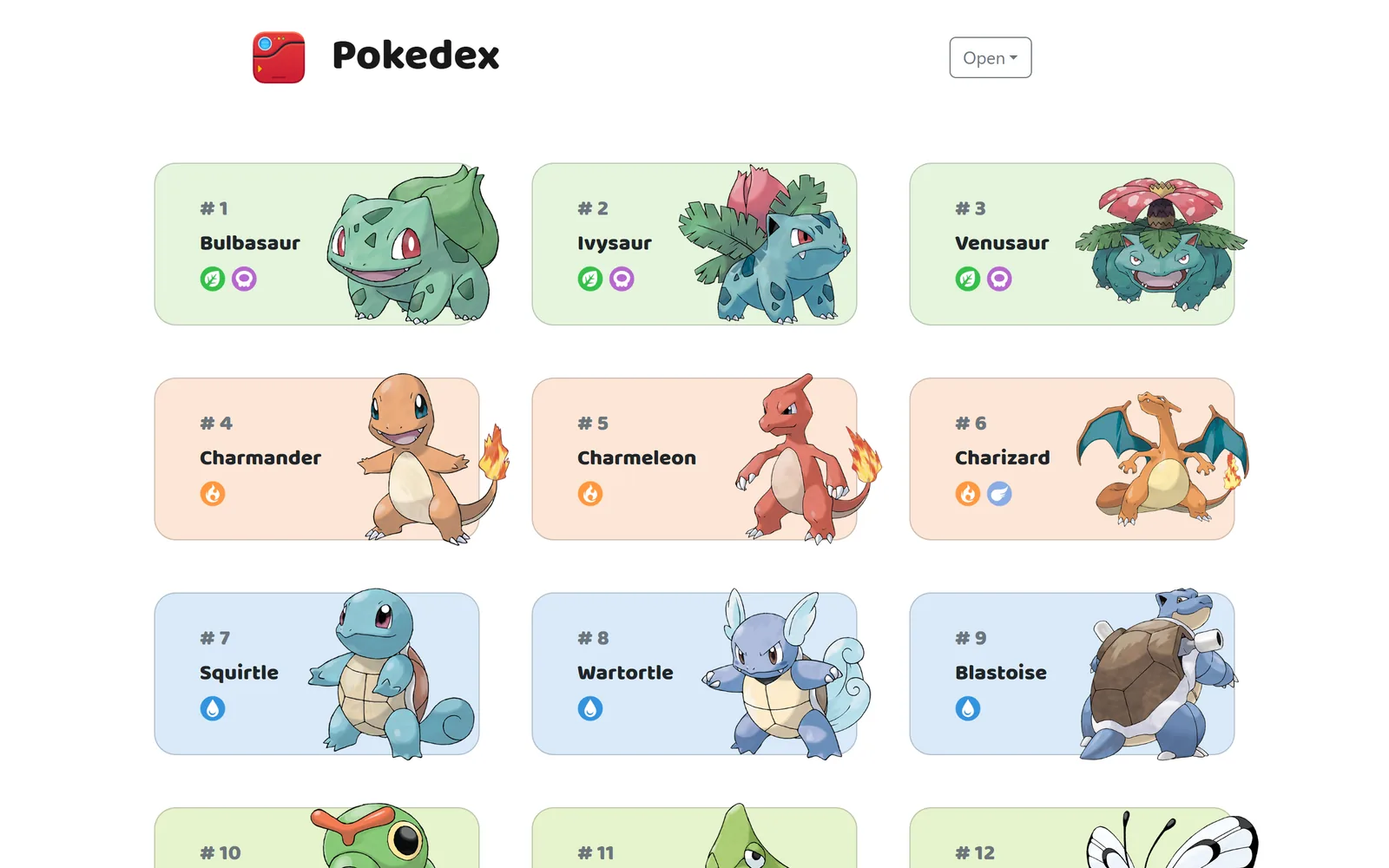 Screenshot von Pokédex